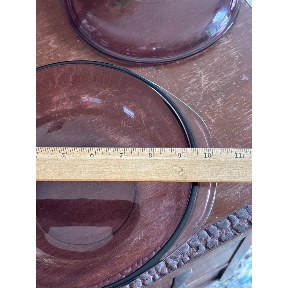 Pyrex Corning VTG #024 2L Cranberry Round Casserole Dish/Bowl With Lid Handles